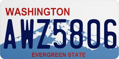 WA license plate AWZ5806