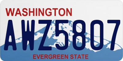 WA license plate AWZ5807