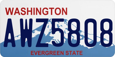 WA license plate AWZ5808