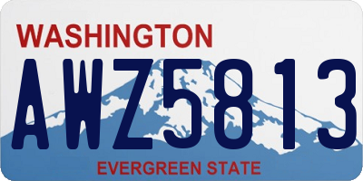 WA license plate AWZ5813