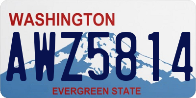 WA license plate AWZ5814