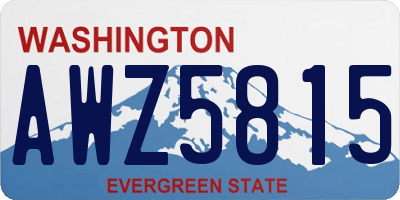 WA license plate AWZ5815