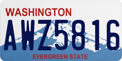 WA license plate AWZ5816