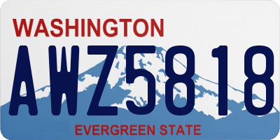 WA license plate AWZ5818
