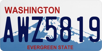 WA license plate AWZ5819