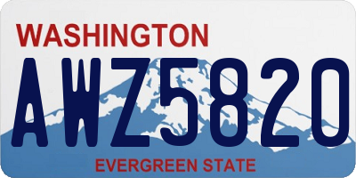 WA license plate AWZ5820
