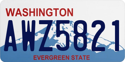 WA license plate AWZ5821