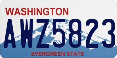 WA license plate AWZ5823