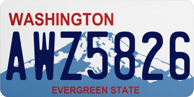 WA license plate AWZ5826