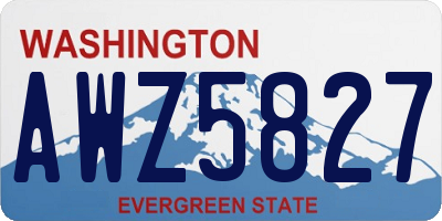 WA license plate AWZ5827