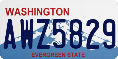 WA license plate AWZ5829