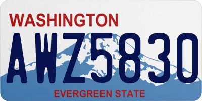 WA license plate AWZ5830