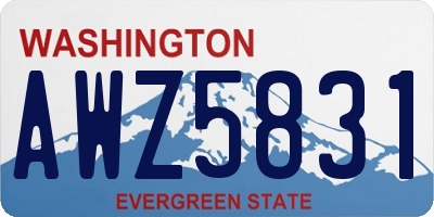 WA license plate AWZ5831