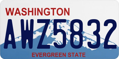 WA license plate AWZ5832