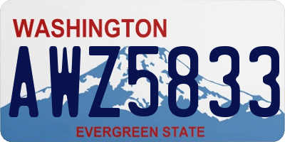WA license plate AWZ5833