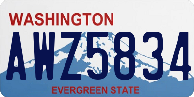 WA license plate AWZ5834