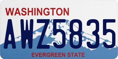 WA license plate AWZ5835