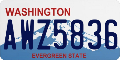WA license plate AWZ5836