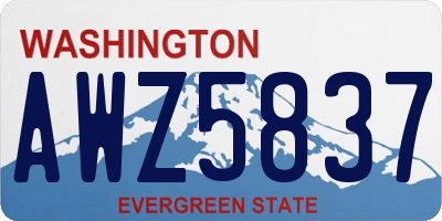 WA license plate AWZ5837