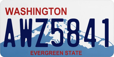 WA license plate AWZ5841