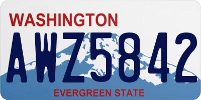 WA license plate AWZ5842