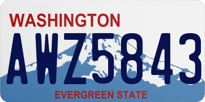 WA license plate AWZ5843