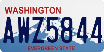 WA license plate AWZ5844