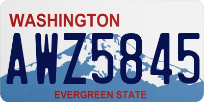 WA license plate AWZ5845