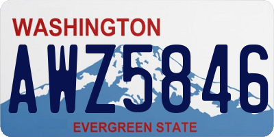 WA license plate AWZ5846