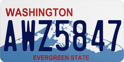 WA license plate AWZ5847