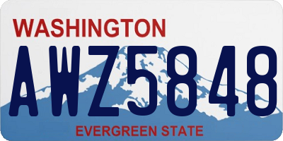 WA license plate AWZ5848