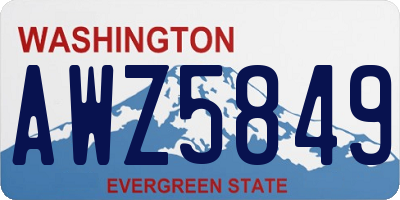WA license plate AWZ5849