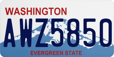 WA license plate AWZ5850