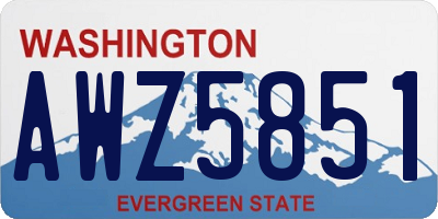 WA license plate AWZ5851