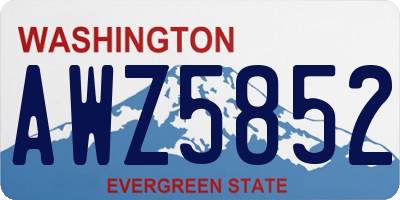 WA license plate AWZ5852