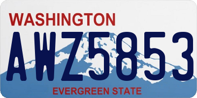 WA license plate AWZ5853