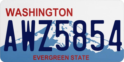 WA license plate AWZ5854