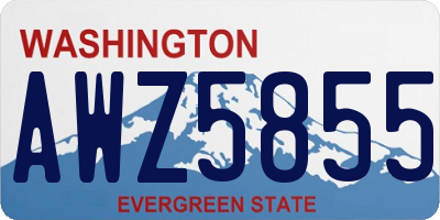 WA license plate AWZ5855
