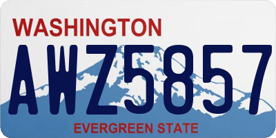 WA license plate AWZ5857