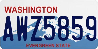 WA license plate AWZ5859