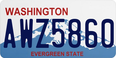 WA license plate AWZ5860
