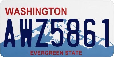 WA license plate AWZ5861