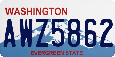 WA license plate AWZ5862