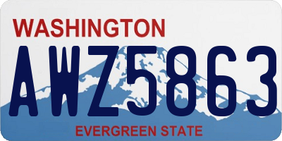 WA license plate AWZ5863