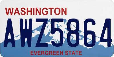 WA license plate AWZ5864
