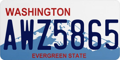 WA license plate AWZ5865