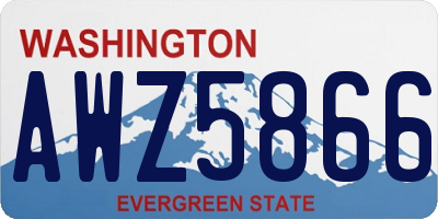 WA license plate AWZ5866