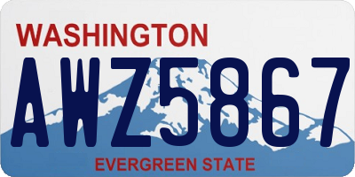 WA license plate AWZ5867