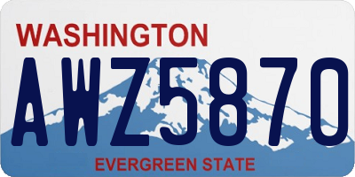 WA license plate AWZ5870