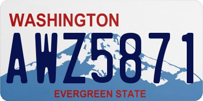WA license plate AWZ5871